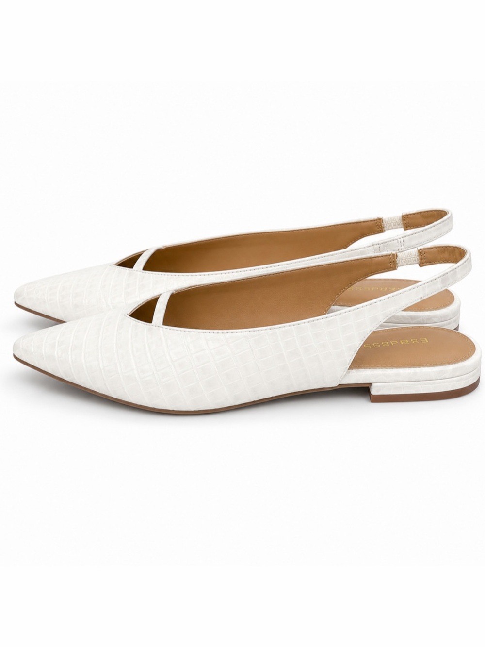 EXPRESS White Slingback Pointed Toe Flats Size 9